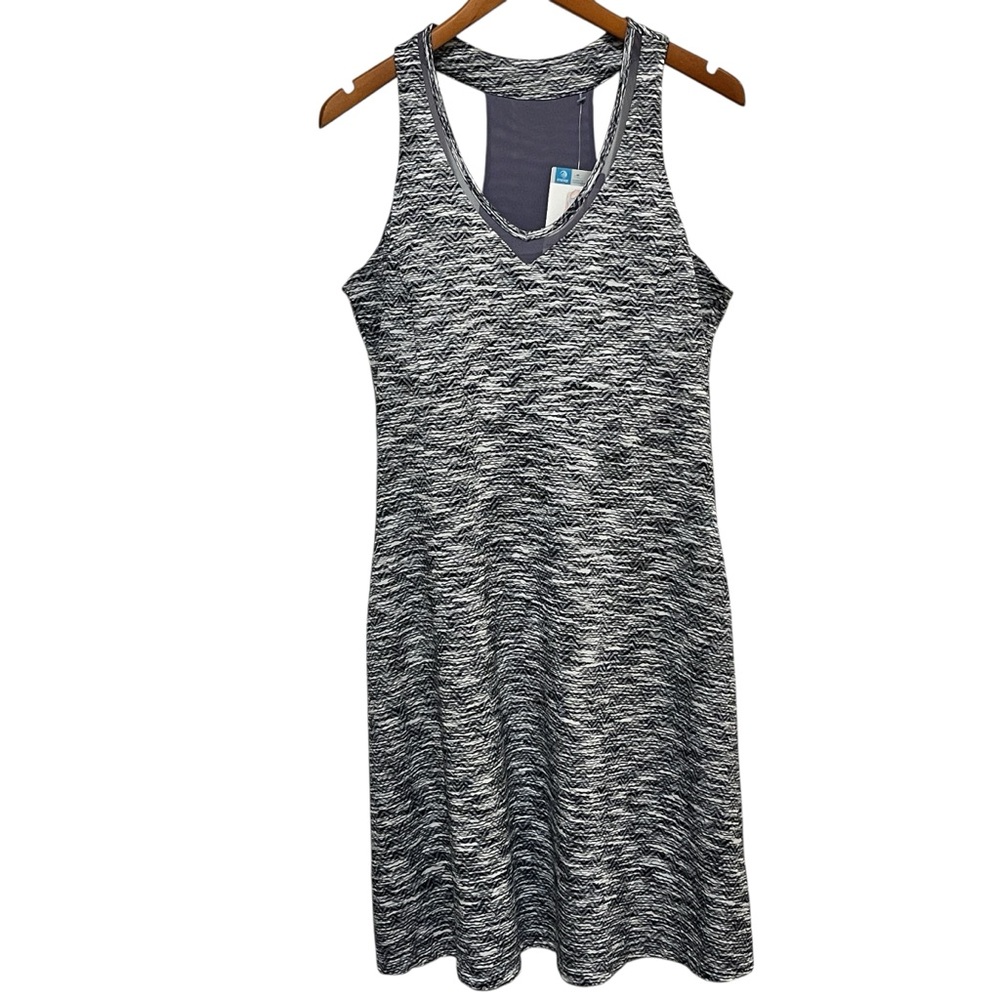 MPG Racerback Mesh Panel Travel Dress Built in Bra Women’s Large purple/grey